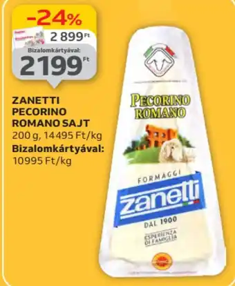 Auchan Zanetti pecorino romano sajt ajánlat