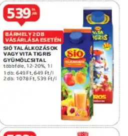 Auchan Sio vagy Vita Tigris gyümölcsital ajánlat