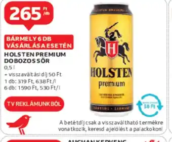 Auchan Holsten Premium dobozos sör ajánlat