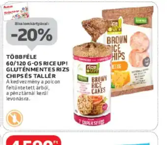 Auchan Többféle 60/120 g-os Rice Up! Gluténmentes rizs chips és tallér ajánlat