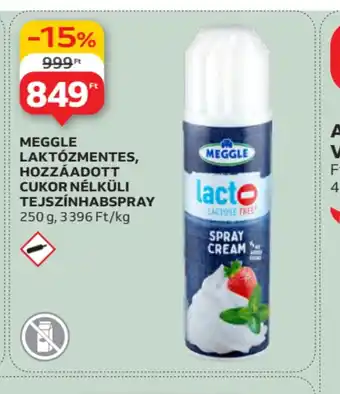 Auchan Meggle Laktzmentes, Hozzáadott Cukor Nélküli Tejszínhabspray ajánlat