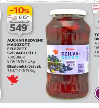 Auchan Auchan Kedvenc Magozott, Felezett Szilvabéfött ajánlat