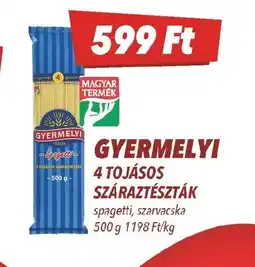 CBA Gyermelyi 4 tojásos száraztészta ajánlat