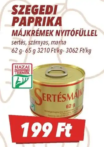 CBA Szegedi paprika májkrémek nyitófüllel ajánlat