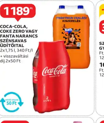 Auchan Coca-Cola, Coke Zero vagy Fanta Narancs Szénsavas Üdítőital ajánlat