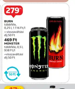 Auchan Burn és Monster energiaital ajánlat