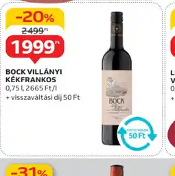 Auchan Bock Villányi Kékfrankos ajánlat