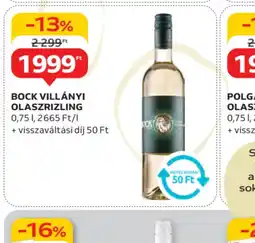 Auchan Bock Villányi Olaszrizling ajánlat