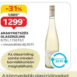 Auchan Aranymetszés Olaszrizling ajánlat