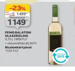 Auchan Feind Balatoni Olaszrizling ajánlat