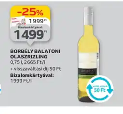 Auchan Borbély Balatoni Olaszrizling ajánlat