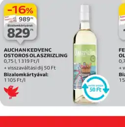 Auchan Auchan Kedvenc Olaszrizling ajánlat