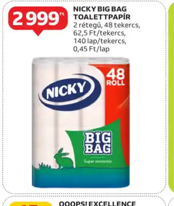 Auchan Nicky Big Bag Toalettpapír ajánlat