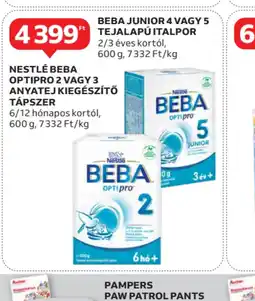 Auchan Nestlé Beba Optipro 2 vagy 3 anyatej kiegészítő tápszer ajánlat