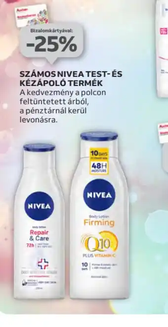 Auchan Számos Nivea test- és kézápol termék ajánlat