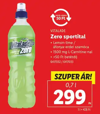 Lidl VITALADE Zero sportital ajánlat