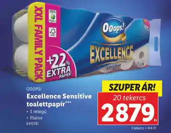 Lidl OOOPS! Excellence Sensitive toalettpapír ajánlat