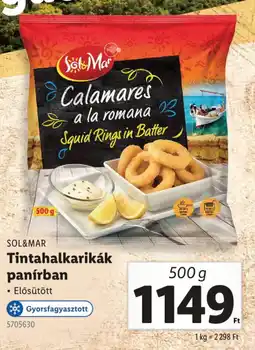 Lidl SOL&MAR Tintahalkarikák panírban ajánlat