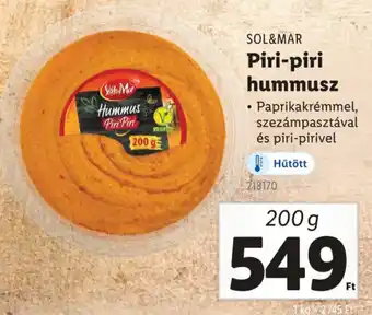 Lidl SOL&MAR Piri-piri hummusz ajánlat