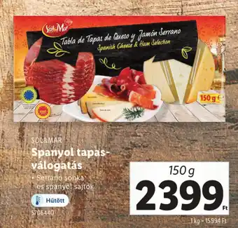 Lidl SOL&MAR Spanyol tapas- válogatás ajánlat