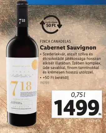 Lidl FINCA CANADELAS Cabernet Sauvignon ajánlat