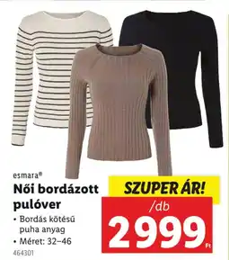 Lidl Esmara Női bordázott pulóver ajánlat