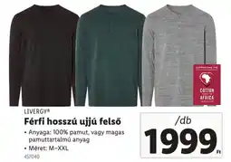 Lidl LIVERGY Férfi hosszú ujjú felső ajánlat