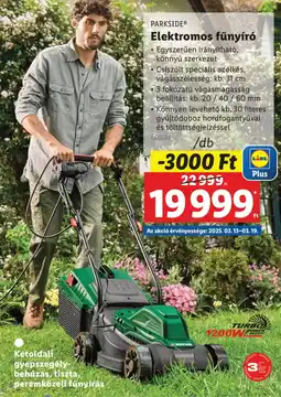 Lidl PARKSIDE Elektromos fűnyíró ajánlat