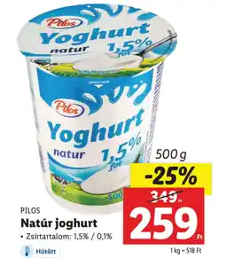 Lidl PILOS Natúr joghurt ajánlat