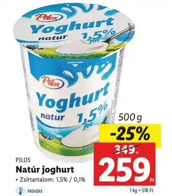 Lidl PILOS Natúr joghurt ajánlat