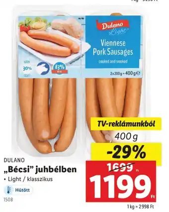 Lidl DULANO ,,Bécsi" juhbélben ajánlat