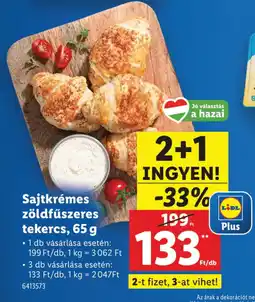 Lidl Sajtkrémes zöldfűszeres tekercs ajánlat