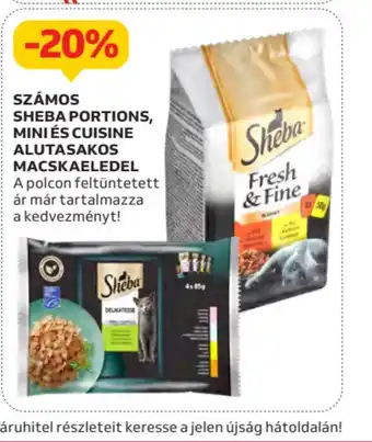 Auchan Sheba Portions, Mini és Cuisine alutasakos macskaeledel ajánlat