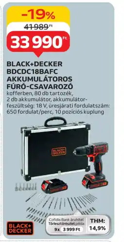 Auchan Black+Decker BDCDC18BAFC Akkumulátoros fúr-csavaroz ajánlat