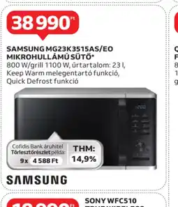 Auchan Samsung MG23K3515AS/EO Mikrohullámú Sütő ajánlat