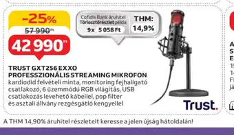 Auchan Trust GXT256 Exxo Professzionális Streaming Mikrofon ajánlat