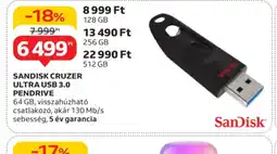 Auchan SanDisk Cruzer Ultra USB 3.0 Pendrive ajánlat