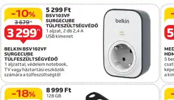 Auchan Belkin BS102VF SurgeCube Túlfeszültségvédő ajánlat