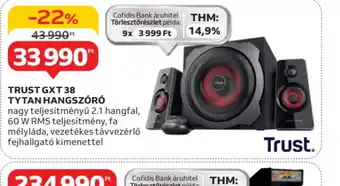 Auchan Trust GXT 38 Tyúnhangszr ajánlat