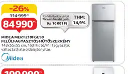 Auchan Midea MERT210FGE50 Felülfagyaszts Hűtőszekrény ajánlat