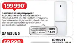 Auchan SAMSUNG RB34C672DWW/EF Alufagyaszts hűtőszekrény ajánlat