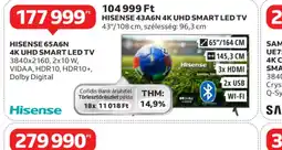 Auchan Hisense 65A6N 4K UHD Smart LED TV ajánlat