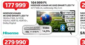 Auchan Hisense 65A6N 4K UHD Smart LED TV ajánlat