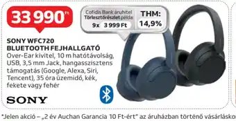 Auchan Sony WH-CH720 Bluetooth Fejhallgat ajánlat