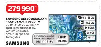 Auchan Samsung QE65Q60DAUXXH 4K UHD smart QLED TV ajánlat