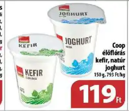 Coop Coop élőflórás kefir, natúr joghurt ajánlat