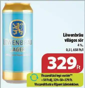 Coop Löwenbräu világos sör ajánlat