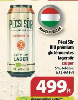 Coop Pécsi sör bio prémium gluténmentes lager sör ajánlat