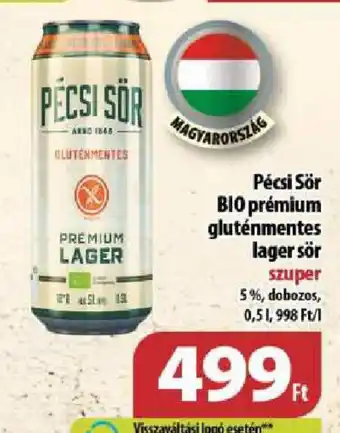 Coop Pécsi sör bio prémium gluténmentes lager sör ajánlat