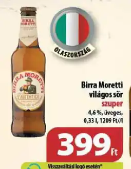 Coop Birra Moretti világos sör ajánlat